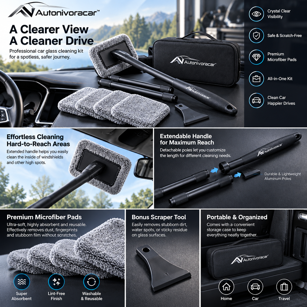 Autonivoracar™ Windshield Cleaning Tool Kit